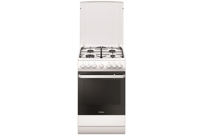 Aragaz mixt Hansa FCMW581009, plita gaz, cuptor electric, clasa A, Alb