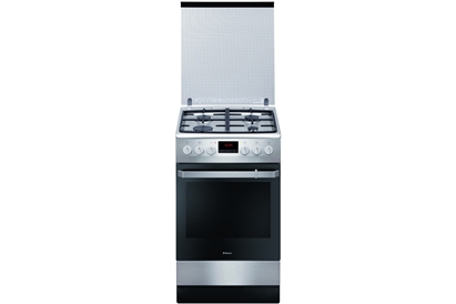Aragaz pe gaz electric Hansa FCMX59229, Grill, Rotisor, Inox