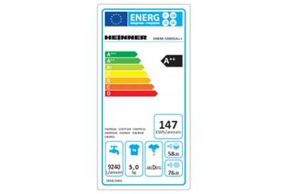 Masina de spalat Heinner HWM-5080VA++, 5 kg, 800 rpm, A++, 