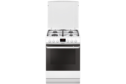 Aragaz mixt Hansa FCMW68299, 4 arzatoare, Cuptor electric, Grill, Clasa A, Alb 