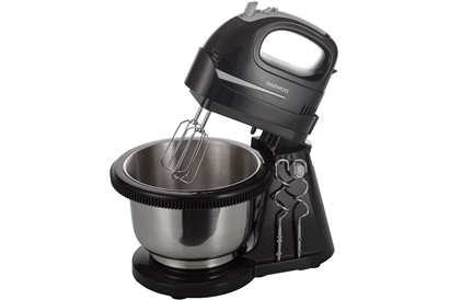 Mixer cu bol Daewoo DHM100B, 300 W, bol inox rotativ 2 l, Negru