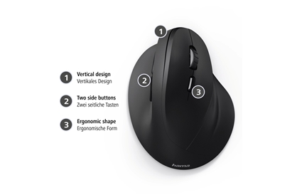 Mouse vertical ergonomic Hama EMC-500, wireless, 6 butoane, negru