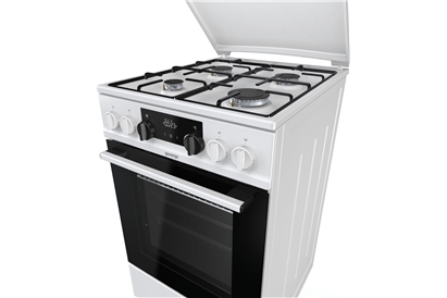 Aragaz mixt Gorenje K5341WJ, 4 arzatoare, Cuptor electric 62 l, Timer, Alb