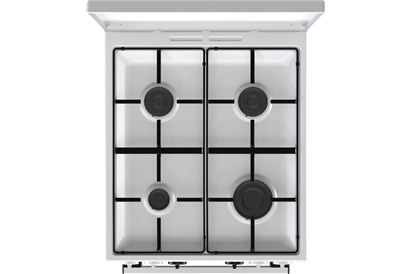 Aragaz mixt Gorenje K5341WJ, 4 arzatoare, Cuptor electric 62 l, Timer, Alb
