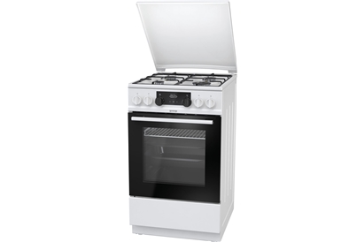 Aragaz mixt Gorenje K5341WJ, 4 arzatoare, Cuptor electric 62 l, Timer, Alb