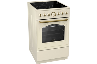 Aragaz electric Gorenje EC52CLI, Plita vitroceramica, Cuptor 70 l, Grill, Beige