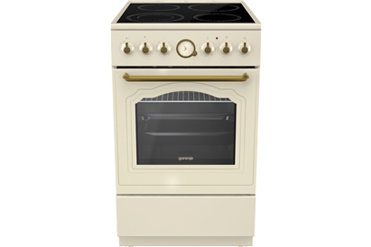 Aragaz electric Gorenje EC52CLI, Plita vitroceramica, Cuptor 70 l, Grill, Beige