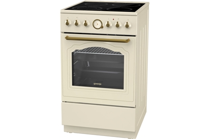 Aragaz electric Gorenje EC52CLI, Plita vitroceramica, Cuptor 70 l, Grill, Beige