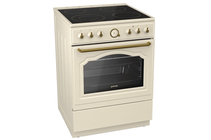 Aragaz electric Gorenje EC62CLI, Plita vitroceramica, Cuptor 71 l, Grill, Beige