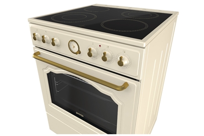 Aragaz electric Gorenje EC62CLI, Plita vitroceramica, Cuptor 71 l, Grill, Beige