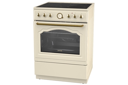 Aragaz electric Gorenje EC62CLI, Plita vitroceramica, Cuptor 71 l, Grill, Beige
