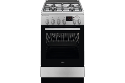 Aragaz mixt AEG CKB56480BM, STEAMBAKE AIRFRY, 4 zone de gatit, 50 cm, inox/negru