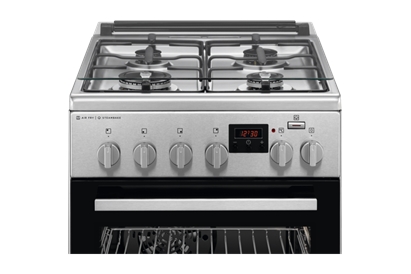 Aragaz mixt AEG CKB56480BM, STEAMBAKE AIRFRY, 4 zone de gatit, 50 cm, inox/negru