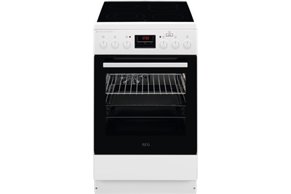 Aragaz electric AEG CCB56481BW, STEAMBAKE AIRFRY, 4 zone de gatit, 50 cm, alb