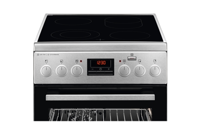 Aragaz electric AEG CCB56481BM, STEAMBAKE AIRFRY, 4 zone de gatit, 50 cm, Inox antiamprenta