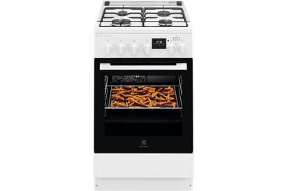 Aragaz mixt Electrolux LKK560205W, SteamBake, AirFry, 50 cm alb