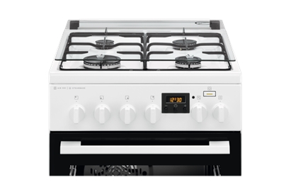 Aragaz mixt Electrolux LKK560205W, SteamBake, AirFry, 50 cm alb