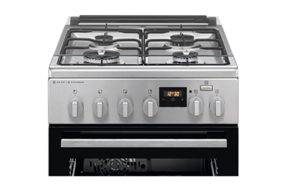 Aragaz mixt Electrolux LKK564201X, SteamBake, AirFry, cataliza, 50 cm inox