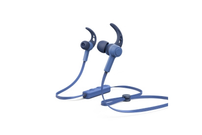Casti Bluetooth Hama, 184056, in-ear "Connect", microfon, carlige ureche, cablu plat, albastru