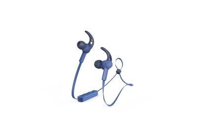 Casti Bluetooth Hama, 184056, in-ear "Connect", microfon, carlige ureche, cablu plat, albastru